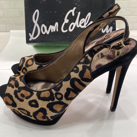 Sam Edelman, 5 inch platform open toe sling backs - Picture 1 of 10